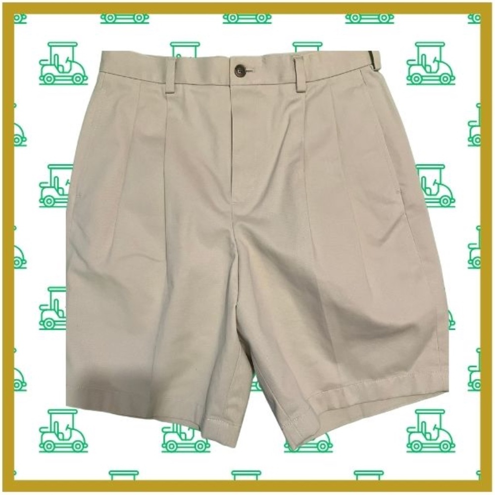 Classic Brooks Brother 100% cotton, lined pleated khaki shorts Size Boys 18